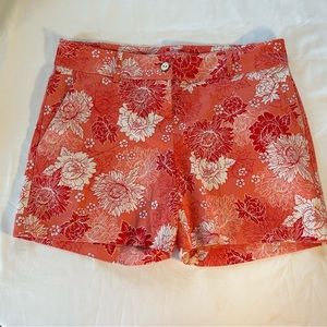 Women’s Issac Mizrahi shorts, size 10, coral, orange, floral